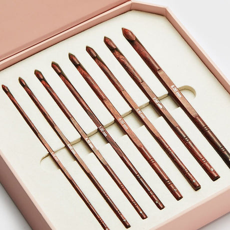 Symfonie Rose Crochet Hook Set – KnitPro | 8 Rosewood Hooks in Gift Box (20719) - Leo Hobby Marketplace