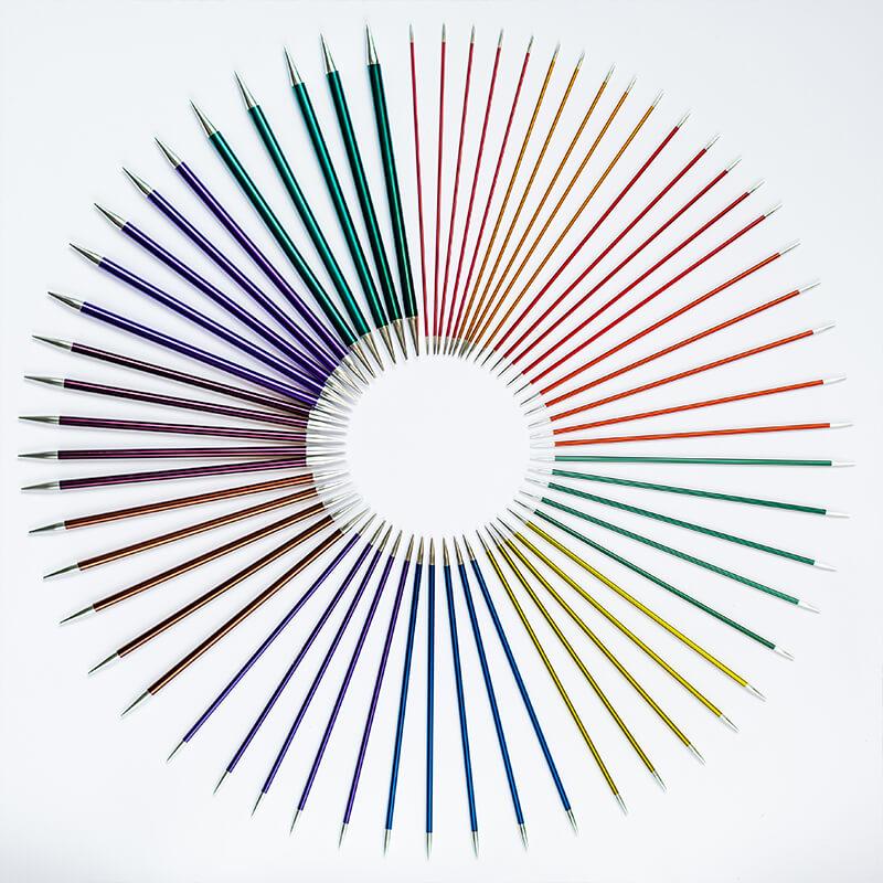 Aluminium Zing Double Points by KnitPro – smooth and stylish.